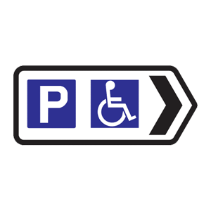 Car park with facilities for disabled person