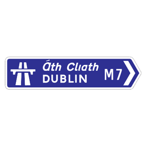 Motorway direction sign