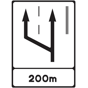 Slow lane sign