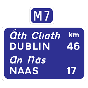 Route confirmatory sign for M7