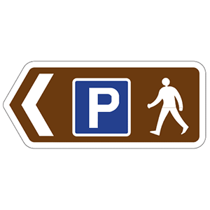 Pedestrian sign to a car park