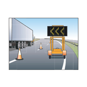 Mobile VMS displaying chevrons
