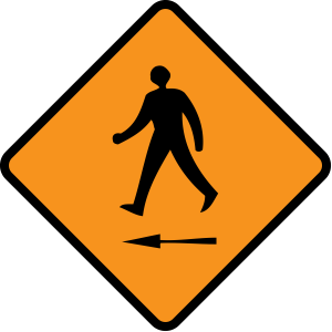 Pedestrian cross to left