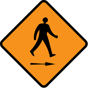 Pedestrian cross to right