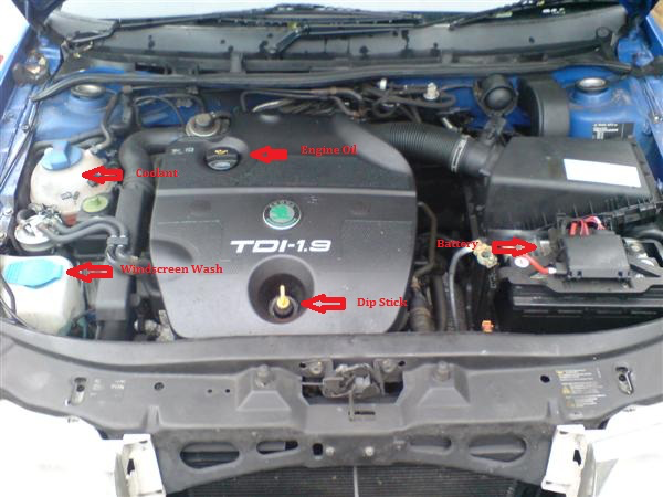 Volkswagen Golf engine bay